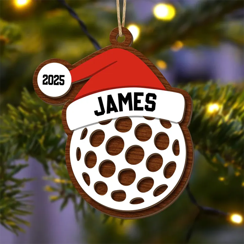 Personalized Sports Christmas Ornament, Custom Name Ornament