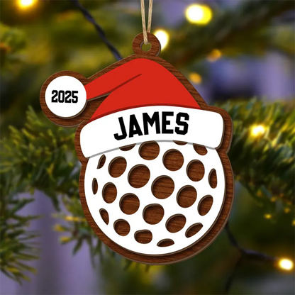 Personalized Sports Christmas Ornament, Custom Name Ornament
