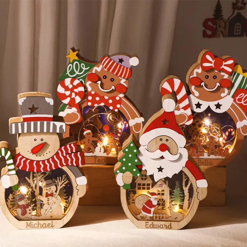 Personalized Christmas Lamp, Custom Name Christmas Light Up Ornament