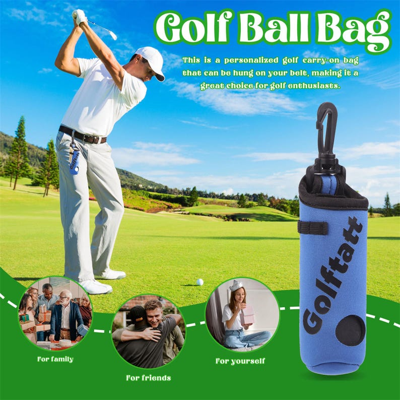Personalized Golf Ball Bag, Stylish Pouch for Golf Balls