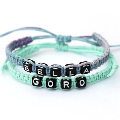 Custom Name Hemp Bracelet / Personalized Word Macrame Bracelet