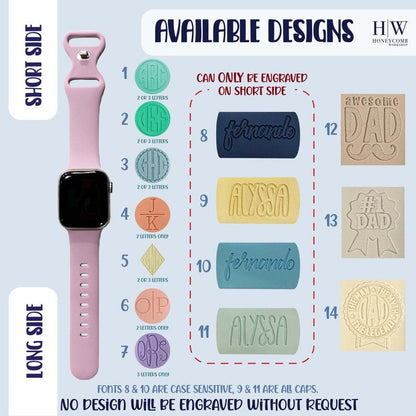 DAD Collection engraved band for Apple Watch sport silicone