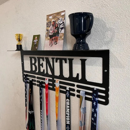 Custom Name Medal Hanger and Trophy Shelf