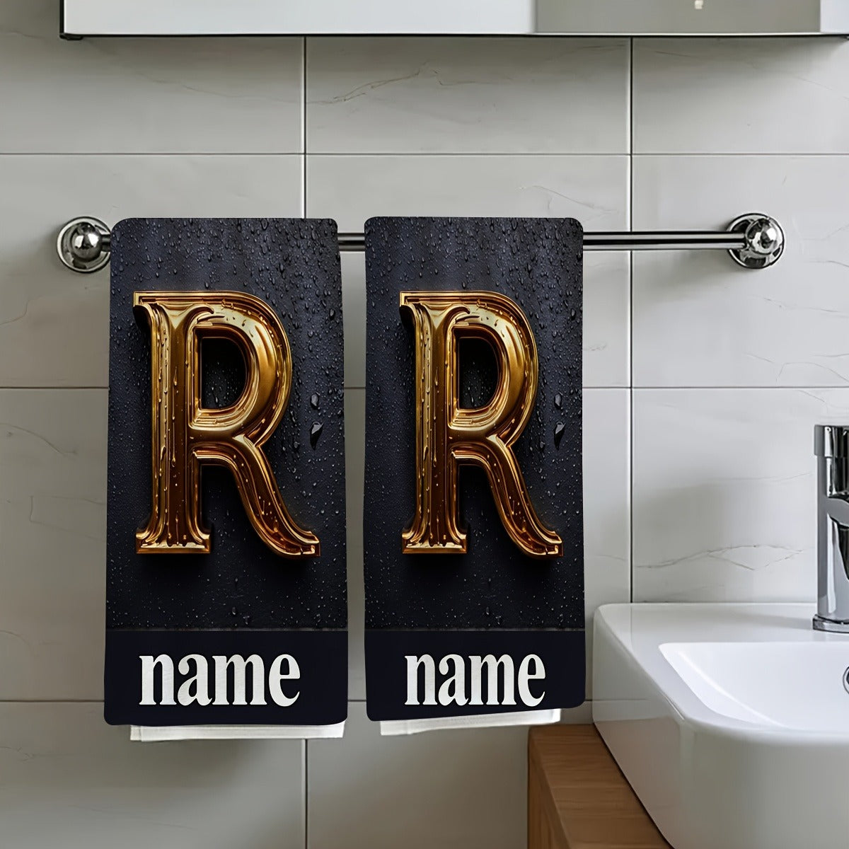 2pcs Customizable Text Towel, Name Custom Towel