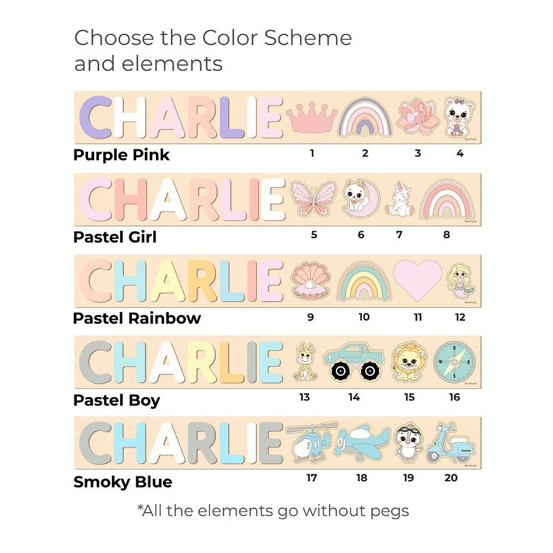 Personalized Name Puzzle With Pegs Gifts for Kids
