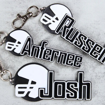 Football Keychain. Football Name Tag Keychain. Football Backpack Name Tag