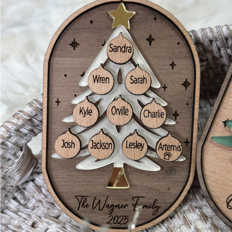 Personalized Family Tree Ornament, Personalized Grandparent Ornament