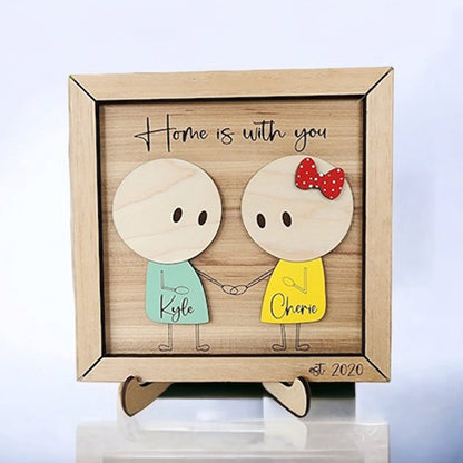 Anniversary Couple Gift, Personalized Couple Wooden Sign