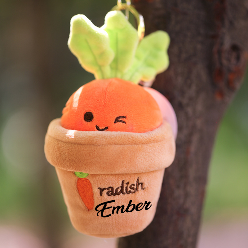 Personalized Easter radish .Pluckable radish plush toy keychain