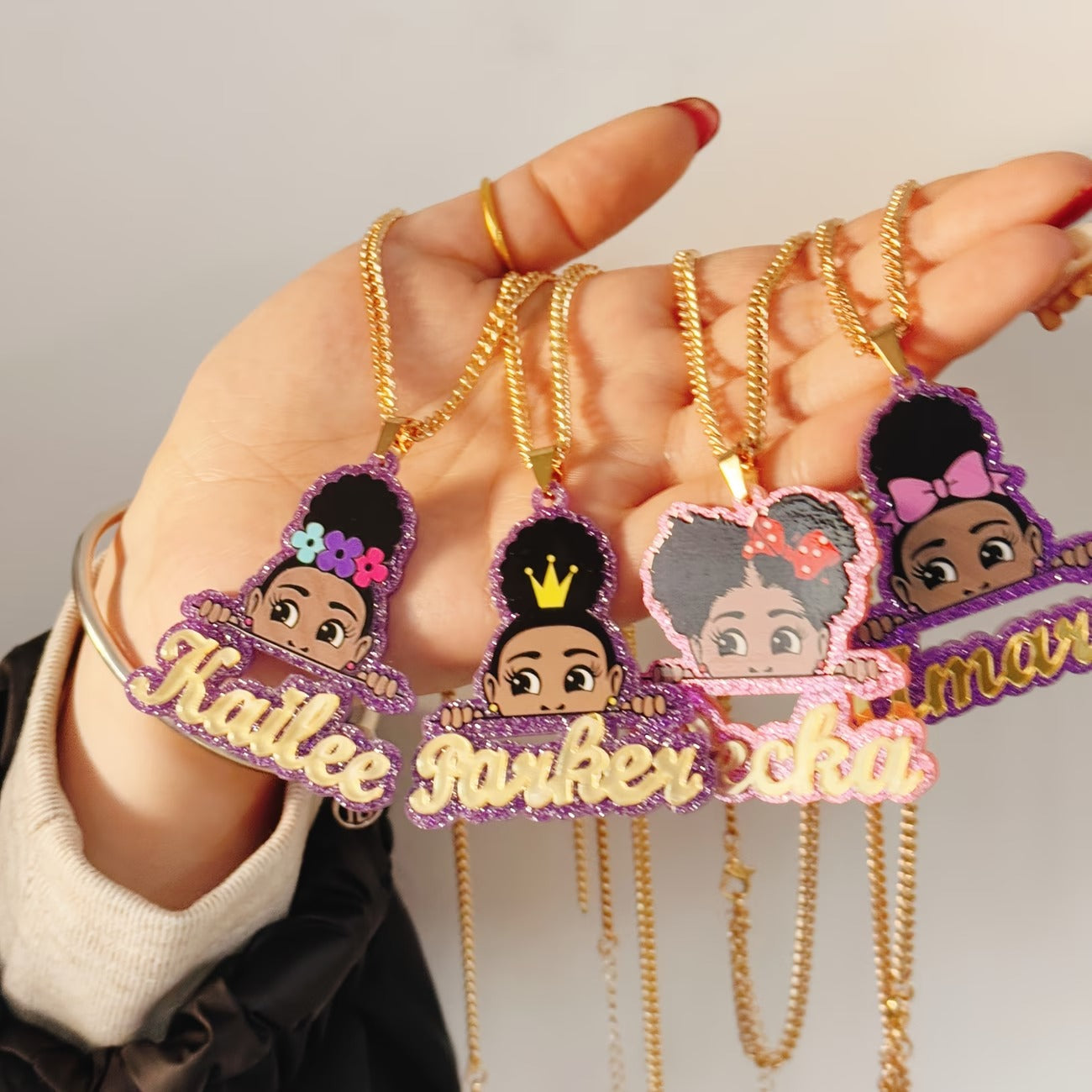 Custom Acrylic Name Necklace Featuring