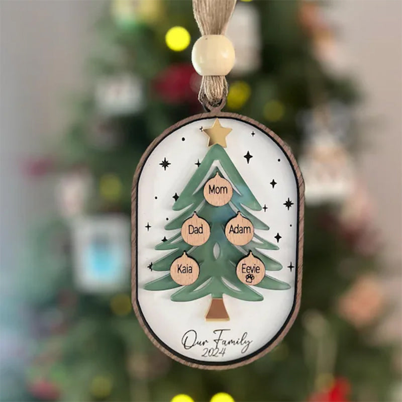 Personalized Family Tree Ornament, Personalized Grandparent Ornament