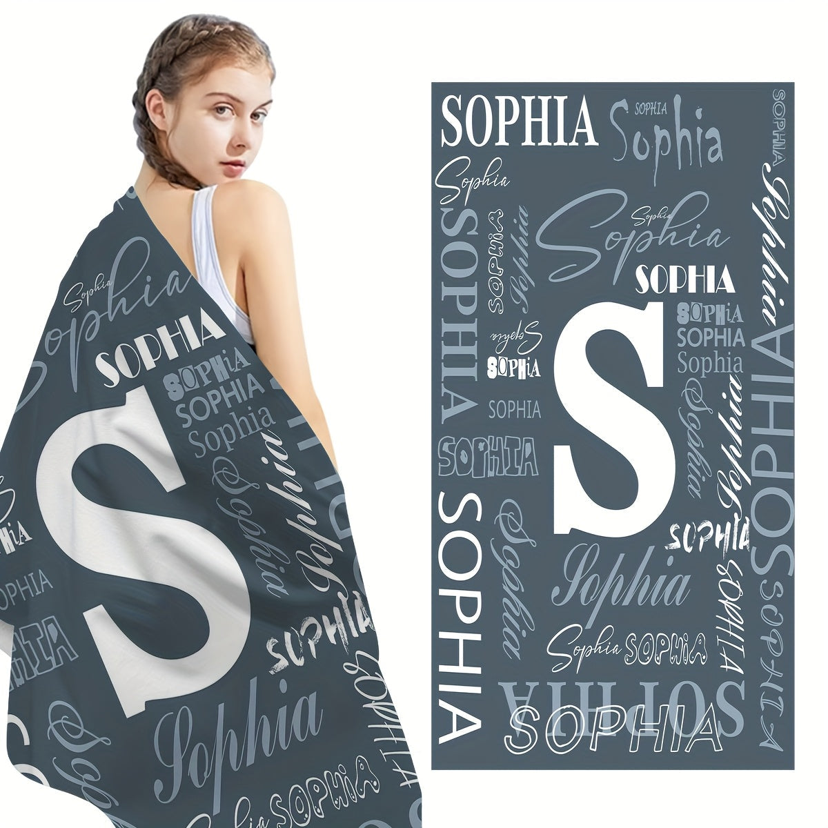 Customized Beach Towel, Fashionable Personalized Beach Blanket with Name