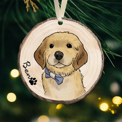 Pet Portrait Ornament, Custom Pet Ornament, Personalized Dog Ornament