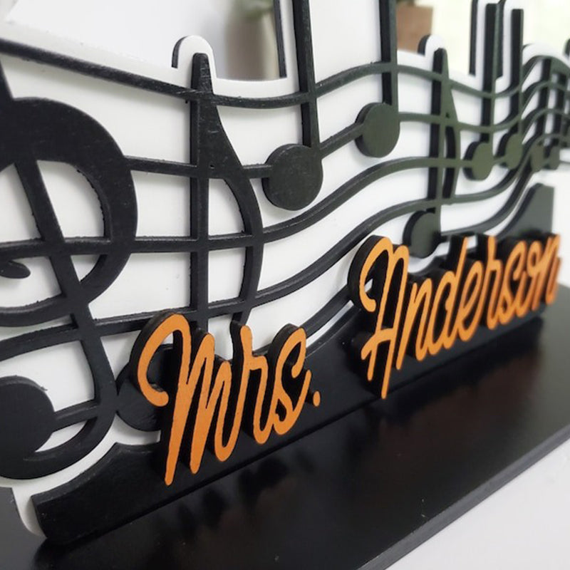 Personalized Music Teacher Name Plate, Music Teacher Gifts, Personalized Desk Sign