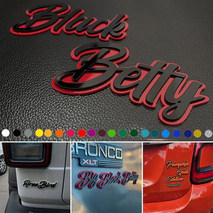 Custom Cursive Font Car Emblem - Custom Colors