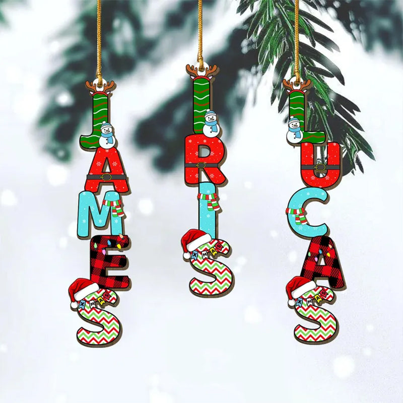 Personalized Christmas Name Letter Ornament 2025 Custom Christmas Tag