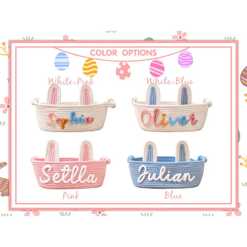 Personalized Easter Basket for Kids, Name Easter Bunny Basket