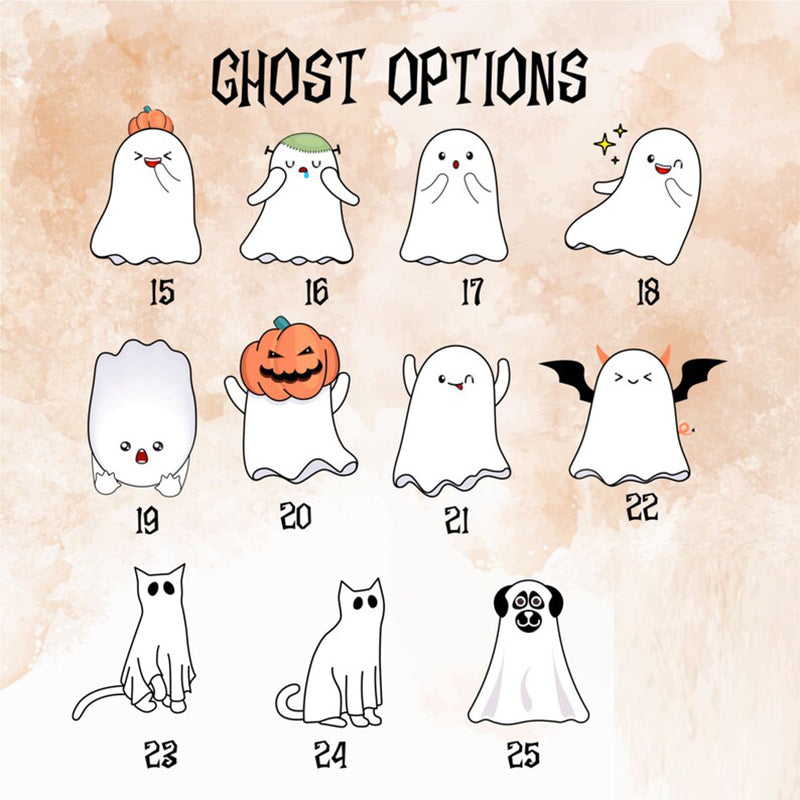 Personalized Halloween Ghost Family With Pets