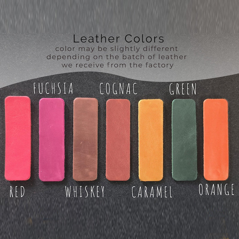 Personalized 3 x 0.85" Full-Grain Leather Labels with Rivets
