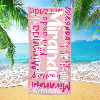 Custom Name Beach Towel - Personalized