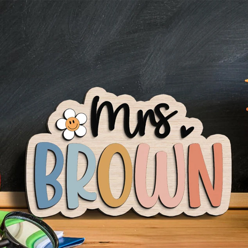 Personalized Teacher Name Sign, Teacher Appreciation Gifts, Custom Teacher Desk Sign