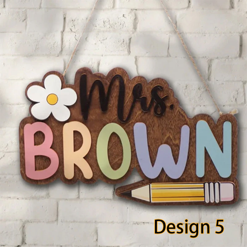 Personalized Teacher Door Sign, Classroom Door Hanger