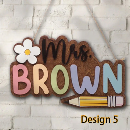 Personalized Teacher Door Sign, Classroom Door Hanger