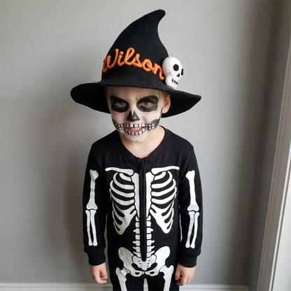 Custom Name Halloween Witch Hat, Personalized Kids Witch Hat