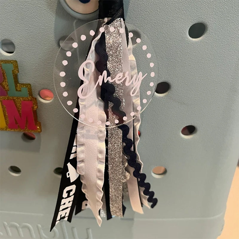 Sports theme Monogram Bogg Bag Charm Tassel