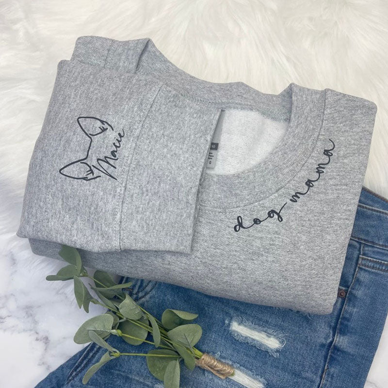 Dog Sweatshirt with Dog Ear and Name on sleeve