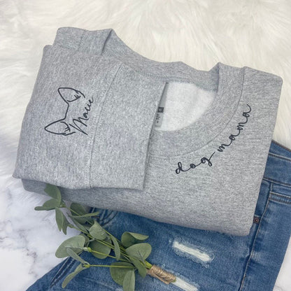 Dog Sweatshirt with Dog Ear and Name on sleeve