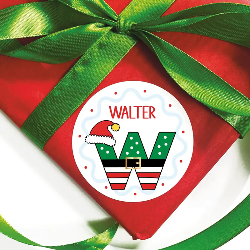 Personalized Christmas Name Tags, Kids Xmas Lights Gift Tags