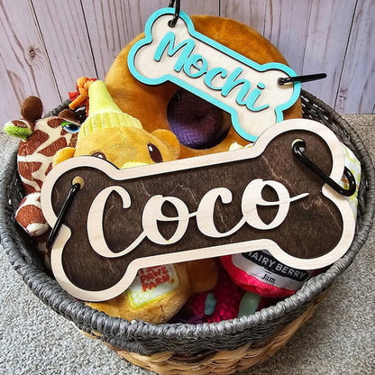 Personalized Crate Sign, Custom Dog Decor, Hanging Crate Sign, Dog Bone Sign