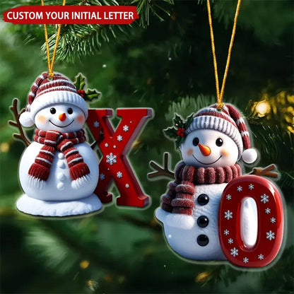 Merry Christmas Custom Letter Snowman