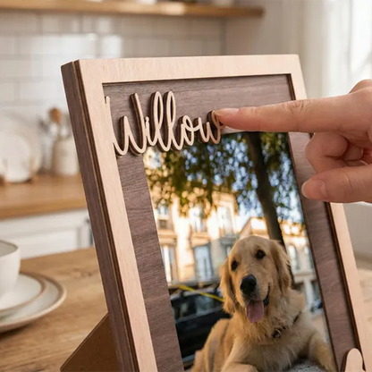 Custom Pet Memorial Frame, Personalized Wooden Picture Frame for Dog, Pet Loss Gift