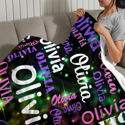 Personalized Starry Sky Flannel Pet Blanket with Name