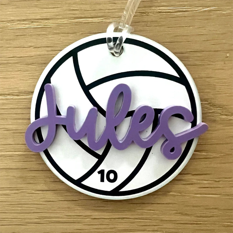 Personalized Name Tag Personalized Baseball Swimming Lacrosse Volleyball Hockey Soccer Dance Cheer Pom Tennis Football Hockey Track Pickleball Basketball Bag Tag