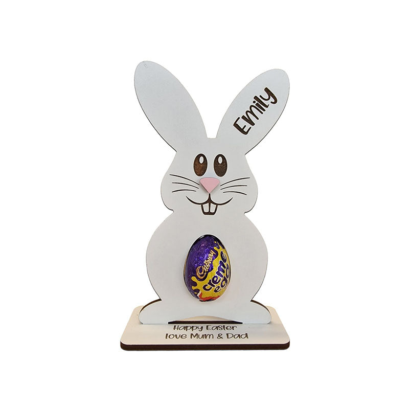 Personalised Easter Egg, Creme Holder Decoration Bunny Treat