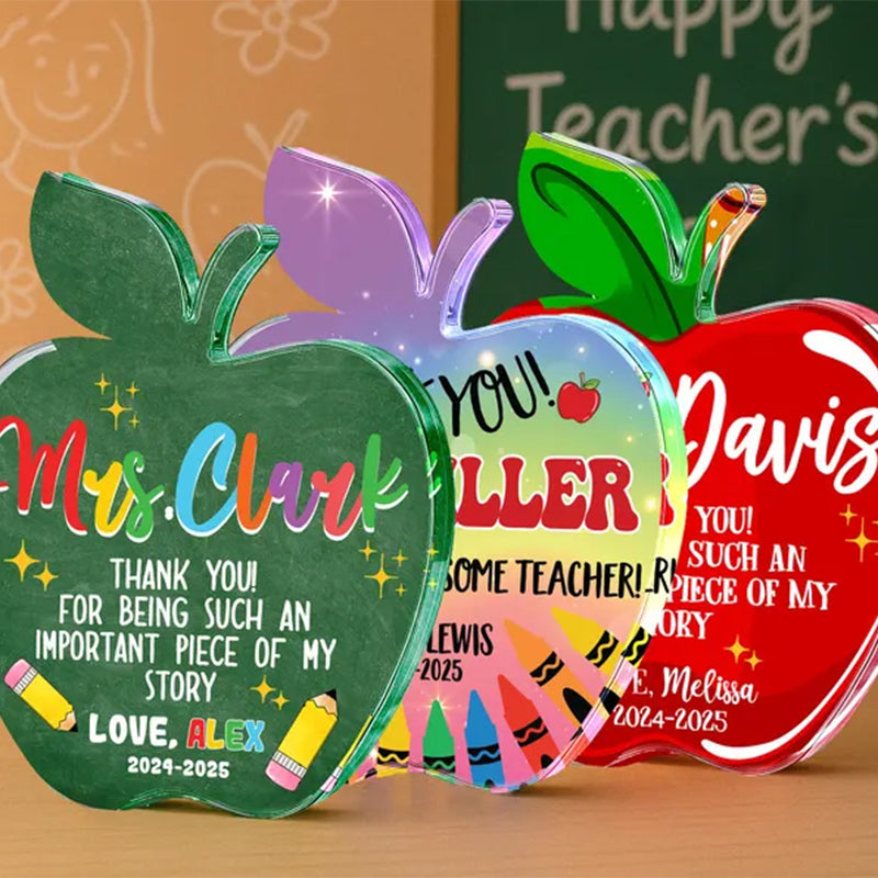 Teacher Appreciation Gifts, Apple Plaque for Teacher, Personalized Teacher Gift Idea