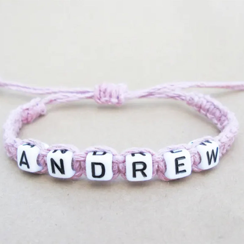 Custom Hemp Bracelet  Personalized Name Word Bracelet