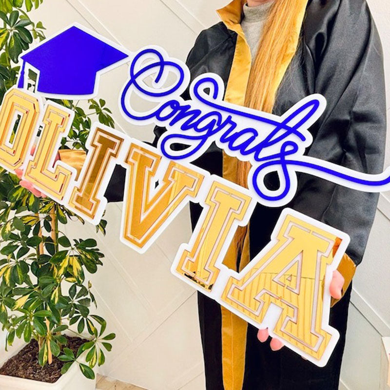 Graduation Name Sign, Graduation Party Backdrop Decoration