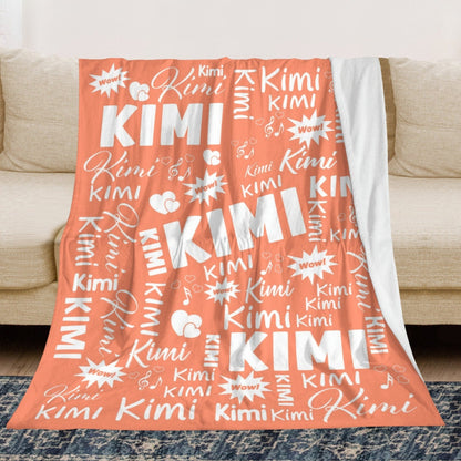 Customized Name Throw Blanket, Personalized Soft Flannel Fleece