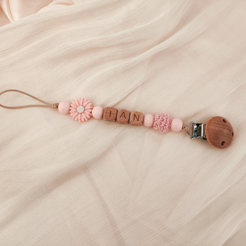Personalized Pacifier Clip, Custom Dummy Clip, Pacifier Holder, Soother Clip