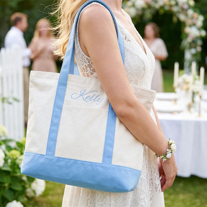 Custom Tote Bag, Bridesmaid Gift, Embroidered Canvas Tote Bag, Beach Bag, Bachelorette Gifts