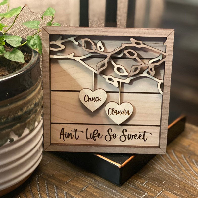Personalized Wooden Sign Couples Custom Wood Sign Personalized Wooden Family Tree Sign
