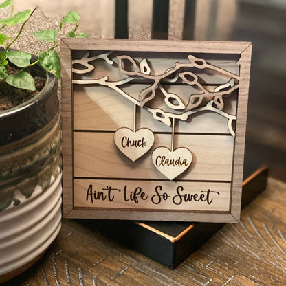 Personalized Wooden Sign Couples Custom Wood Sign Personalized Wooden Family Tree Sign
