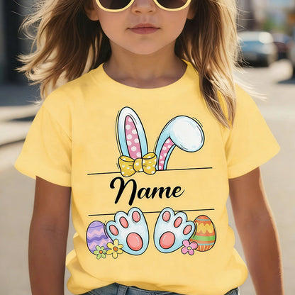 Custom Easter Bunny Name T-Shirt, Personalized Bunny Ears Shirt
