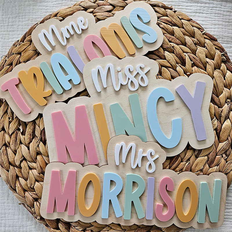 Personalized Teacher Name Plaque for Desk or Door | Gift for Teacher