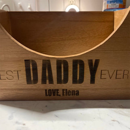 Custom Wooden Hat Holder For Fathers Day Gift,Best Dad Ever Wood Hat Box
