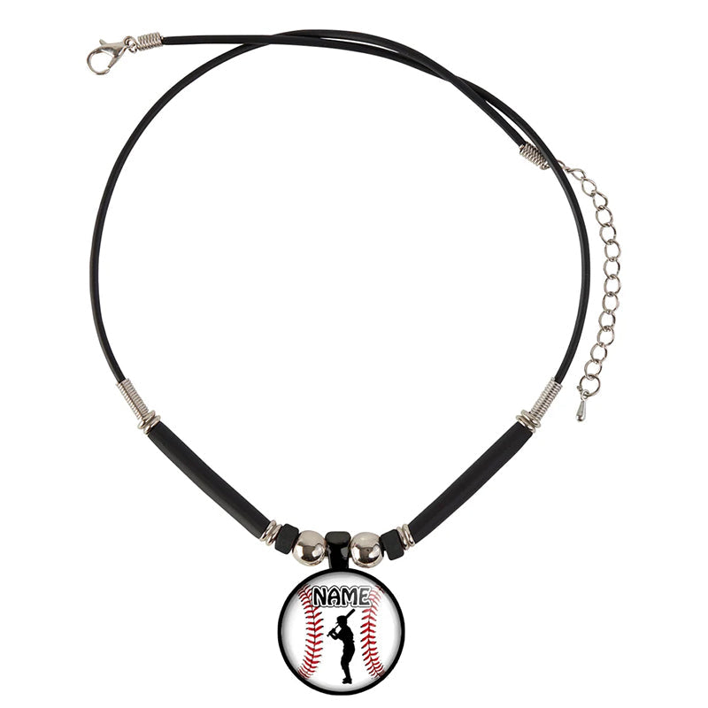 Personalized Boys Baseball Name Necklace Customized Name and Number Pendant Jewelry